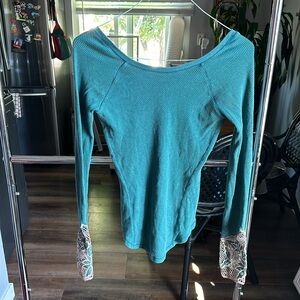 Free people blue open back sweater